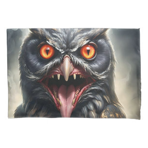 Funda De Cojín "Alas de Pesadilla: El Búho Vampiro Fangoso"