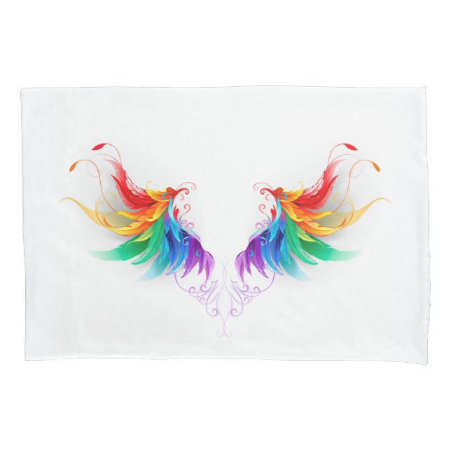 Funda De Cojín Alas del arco iris fluidas (Anverso)