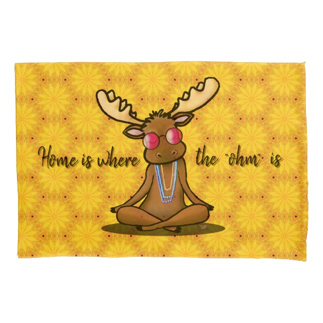 Funda De Cojín Alce de Meditación Boho (Anverso)