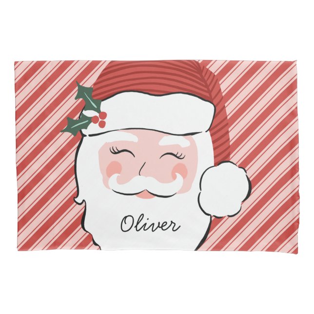 Funda De Cojín Alegres Navidades personalizados de Santa Claus (Anverso)