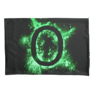 Funda De Cojín Alfabeto mayúscula O verde