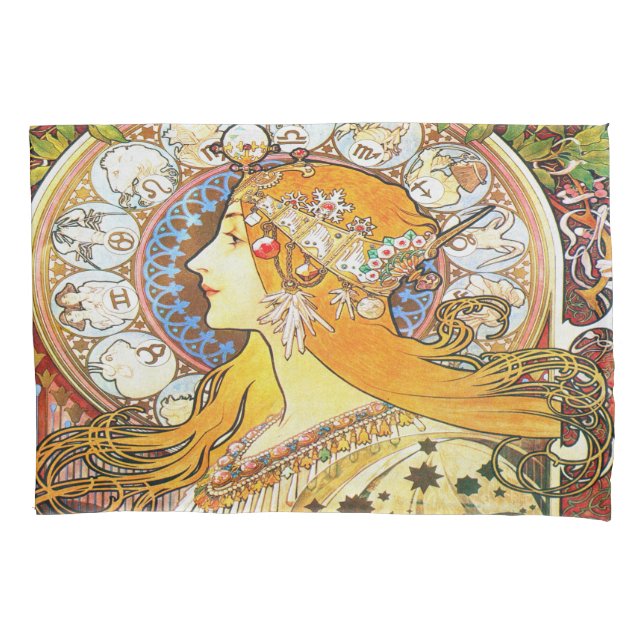 Funda De Cojín Alfons Mucha 1896 Zodiac (Anverso)