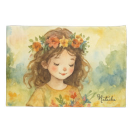 Funda De Cojín Alicia rústica personalizado en pintura acuarela m