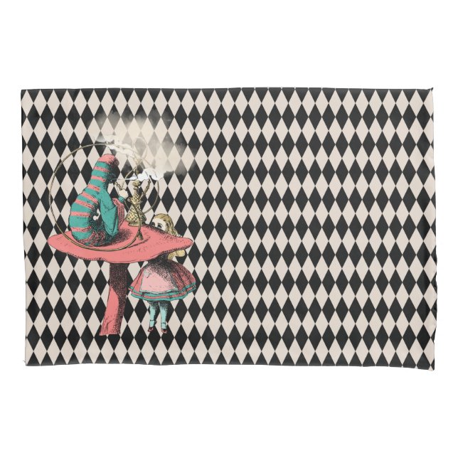 Funda De Cojín Alicia y la oruga para fumar narguile (Anverso)