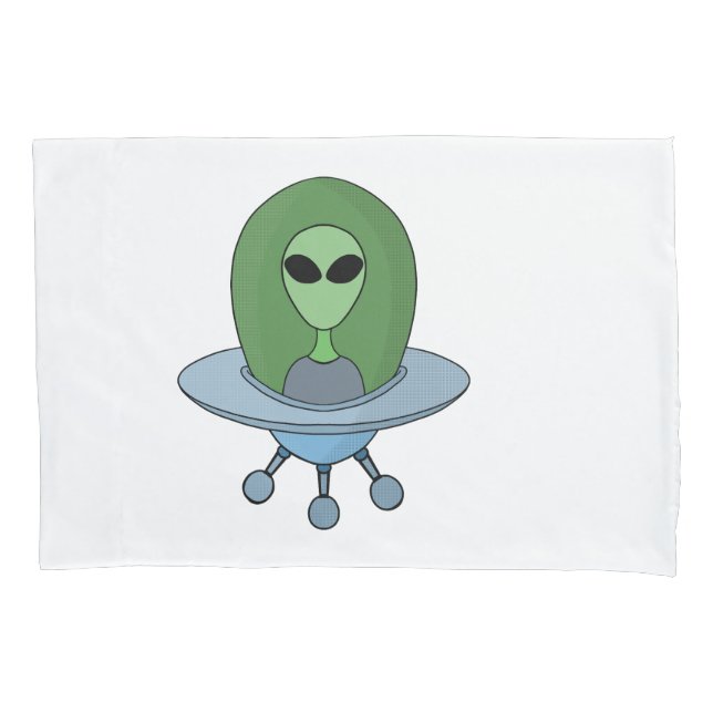Funda De Cojín Alien en su pequeña nave espacial (Anverso)