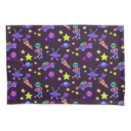 Funda De Cojín Alienados Y Estrellas En Niños Impresos En El Espa