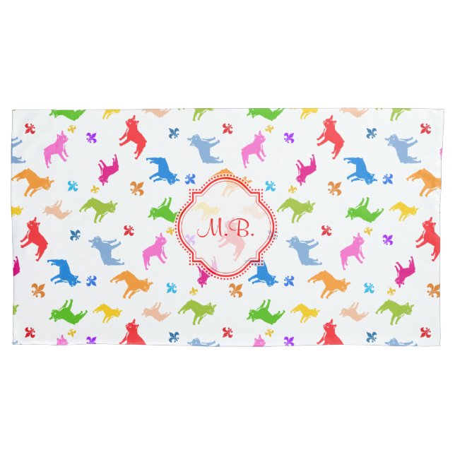 Funda De Cojín almohada de adorable bulldog francés moderno (Anverso)