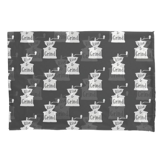 Funda De Cojín Almohada de café de Rise y Grind (Anverso)