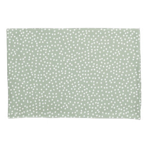 Funda De Cojín Almohada de punto de polka verde sabio