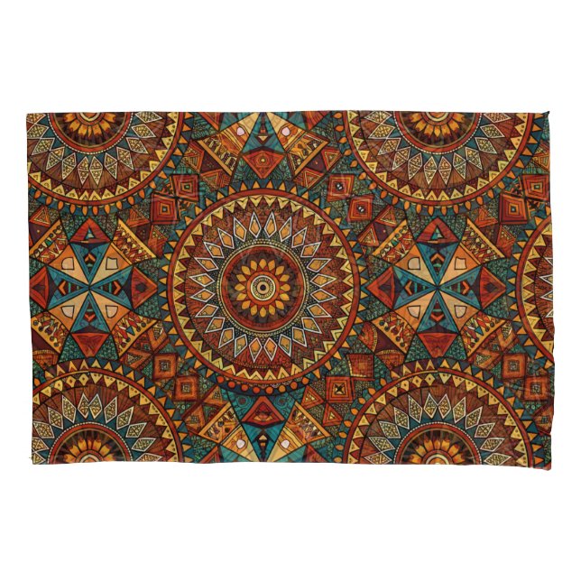 Funda De Cojín Almohada del cuerpo geométrico de inspiración afri (Anverso)