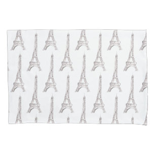 Funda De Cojín Almohada francesa del Doodle de la acuarela de