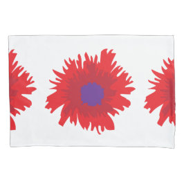 Funda De Cojín almohadas de amapola morada roja