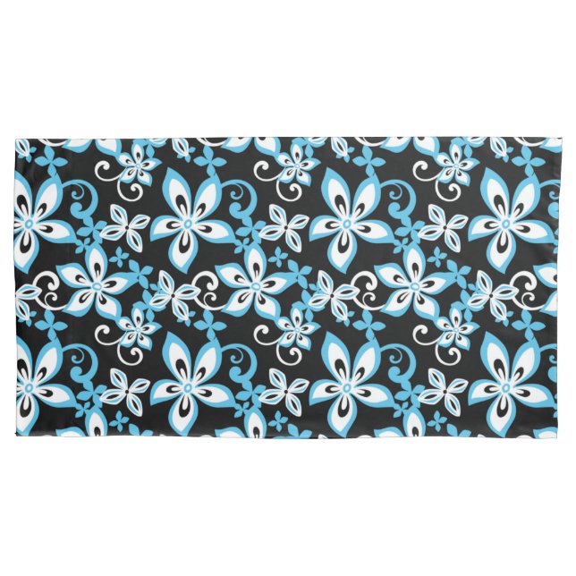 FUNDA DE COJÍN ALOHA HAWAII (NEGRO/AZUL) (Anverso-izquierdo)