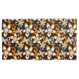 FUNDA DE COJÍN ALOHA HAWAII (NEGRO/NARANJA)