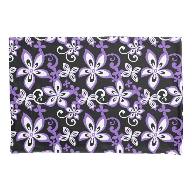 FUNDA DE COJÍN ALOHA HAWAII (NEGRO/PURPLE) (Anverso-izquierdo)