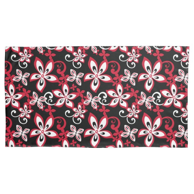 FUNDA DE COJÍN ALOHA HAWAII (NEGRO/ROJO) (Anverso-izquierdo)