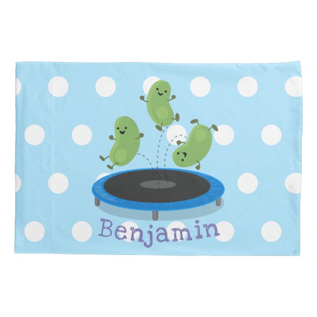 Funda De Cojín Alubias verdes graciosas y lindas en el personaliz (Reverso)