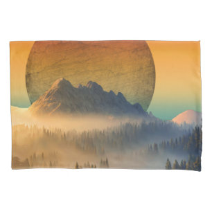 FUNDA DE COJÍN AMANECER EN BOSQUE DE MONTAÑA PAISAJE NATURAL ATAR
