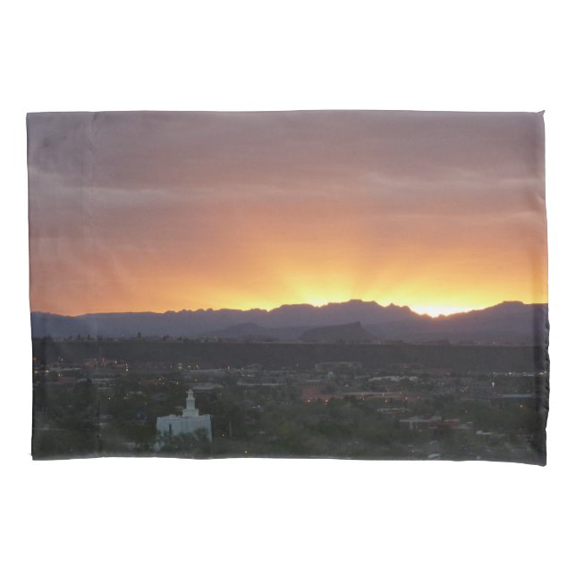 Funda De Cojín Amanecer sobre el paisaje de St. George Utah (Anverso)