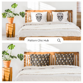 Funda De Cojín Amarillo blanco azucarero cráneo horror diversión 