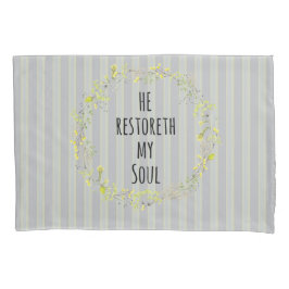 Funda De Cojín Amarillo y gris con verso bíblico