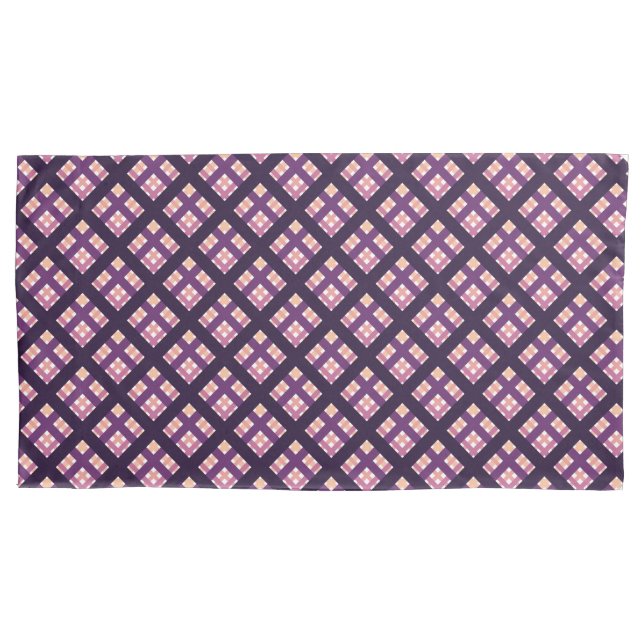 Funda De Cojín Amethyopie Peach Pink Purple Lilac Stripe Plantado (Anverso-izquierdo)
