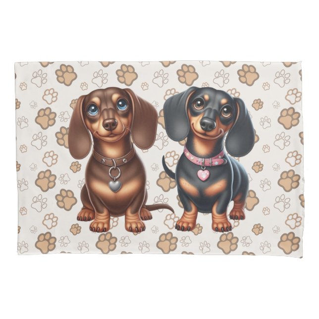 Funda De Cojín Amigos de Cute Dachshund (Anverso)