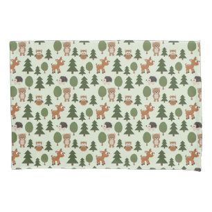 Funda De Cojín Amigos del bosque natural Bebés Animales Árboles