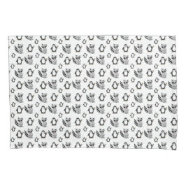Funda De Cojín Amigos Tiernos Pingüino Mapache