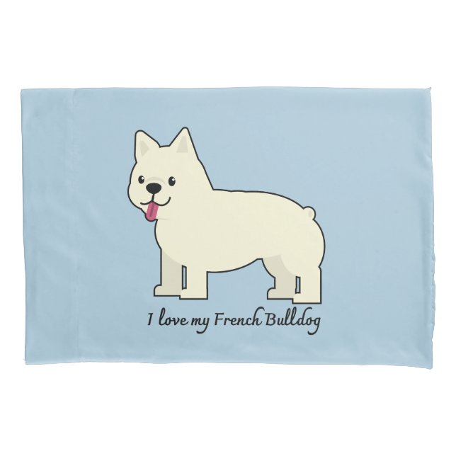 Funda De Cojín Amo a mi Bulldog Francés (Anverso)