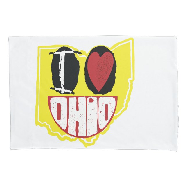 Funda De Cojín Amo Ohio Sonriendo Cara Feliz (Anverso)