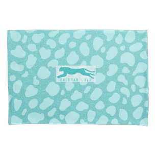 Funda De Cojín Amor chita - Simulan Purpurinas turquesas