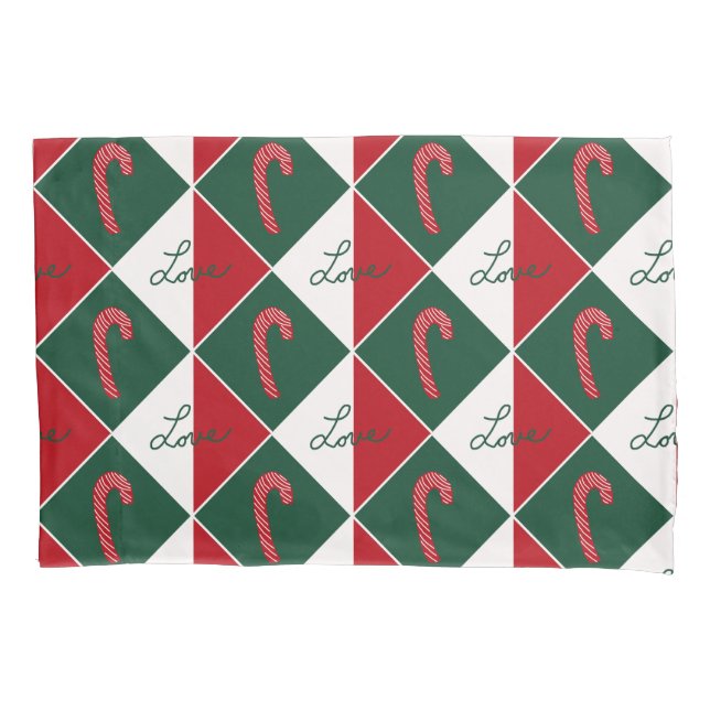 Funda De Cojín Amor y canas de caramelo (Anverso)