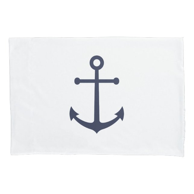 Funda De Cojín Anclaje azul de la Marina Náutica (Anverso)