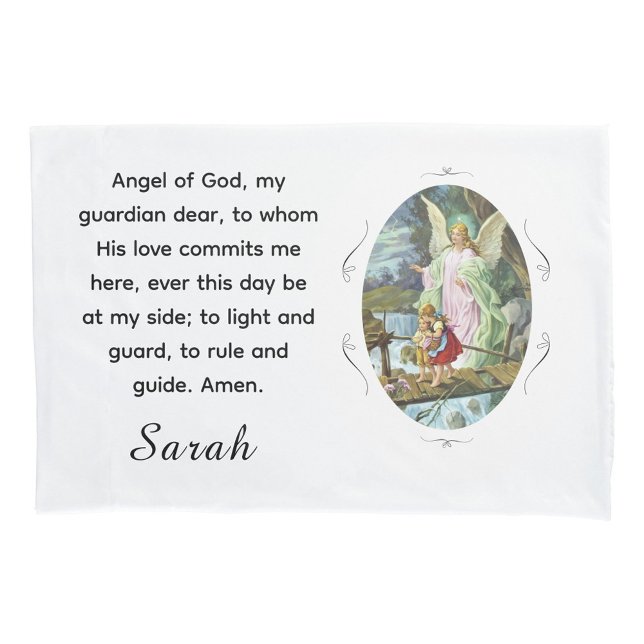 Funda De Cojín Ángel de Dios personalizable (Subido por el creador)
