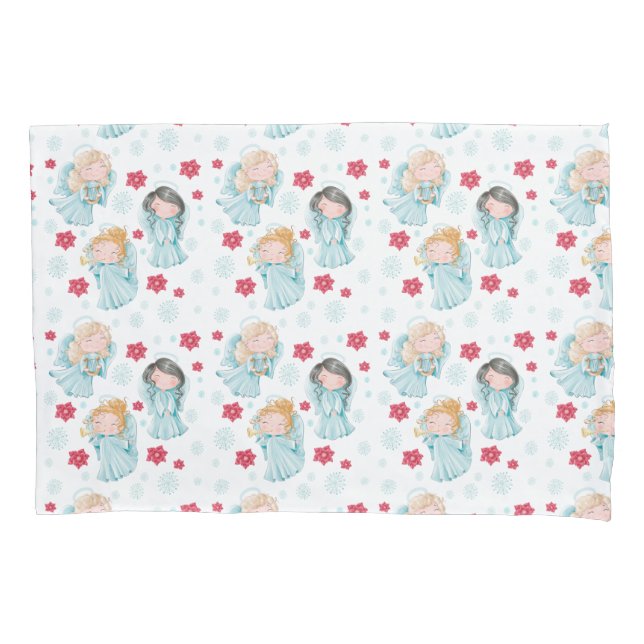 Funda De Cojín Ángeles Navideños Lindos (Anverso)