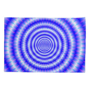 Funda De Cojín Anillos concéntricos en azul y blanco