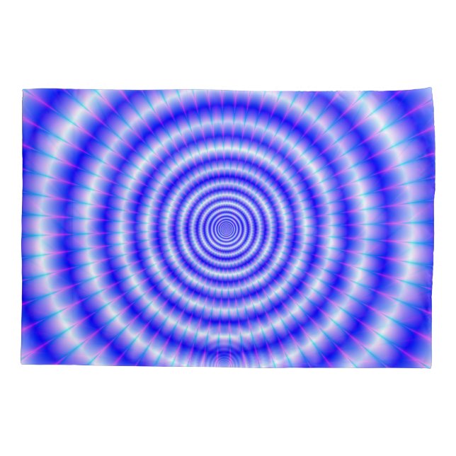 Funda De Cojín Anillos concéntricos en azul y blanco (Reverso)