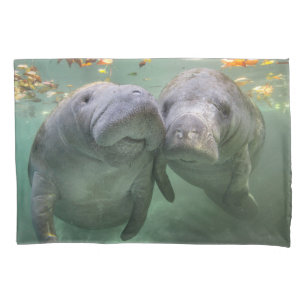 Funda De Cojín Animales de bebé más afectados Dos Manatíes