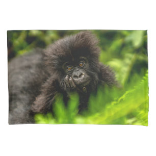 Funda De Cojín Animales de bebé más afectados   Gorila de montaña