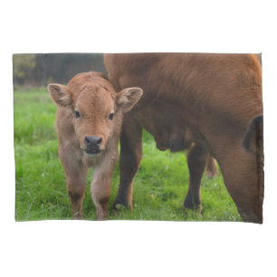 Funda De Cojín Animales de bebé más afectados Vaca y ternera