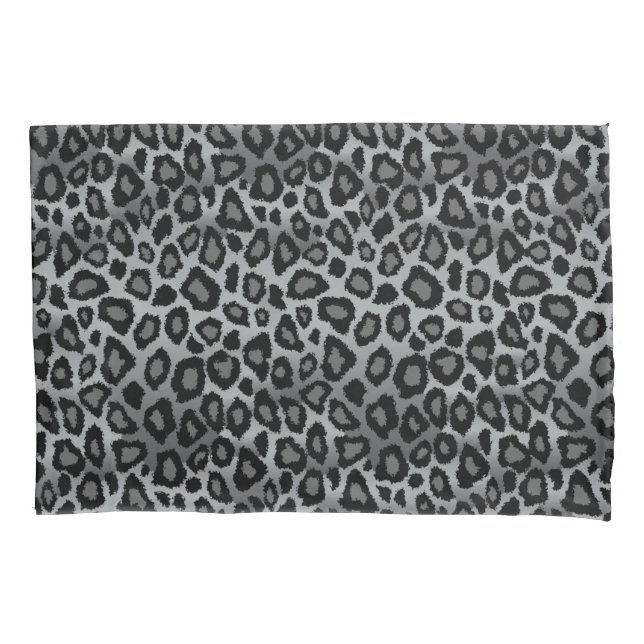 Funda De Cojín Animales leopardos impresos en gris (Anverso)
