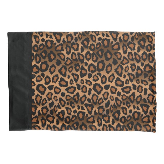 Funda De Cojín Animales leopardos impresos en marrón y negro (Anverso)