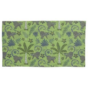 Funda De Cojín Animales tropicales sin soldadura patrón verde y g