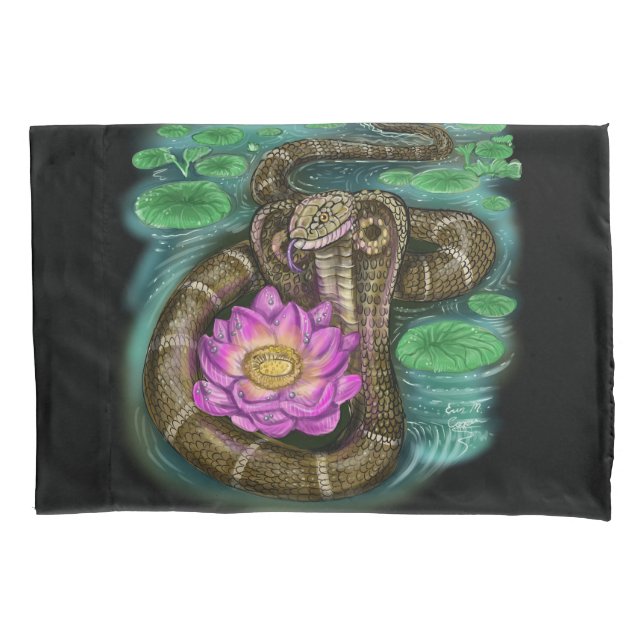 Funda De Cojín Año de la serpiente Zodiac chino Cobra Pillowcase (Anverso)