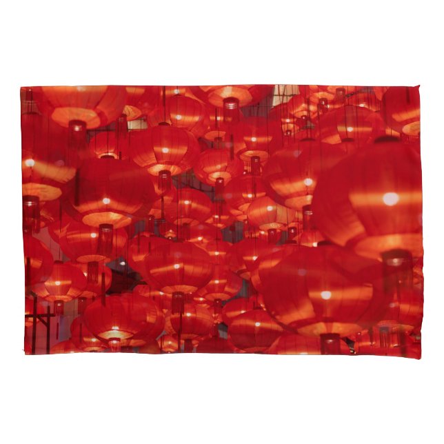 Funda De Cojín Año Nuevo chino con linternas rojas (Anverso)