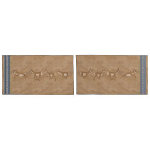 Funda De Cojín Antelopes del suroeste de Pronghorn Blue Brown Kin