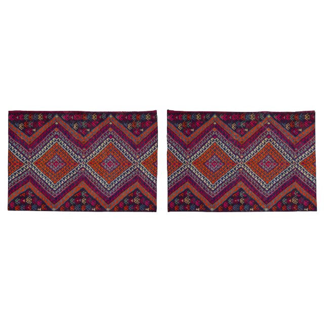 Funda De Cojín Antigua alfombra oriental turca kilim persa (Reverso-Set)