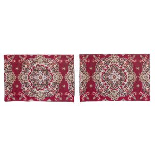 Funda De Cojín Antigua y única alfombra persa colorida Kilim
