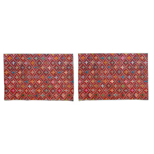 Funda De Cojín Antigua y única alfombra turca kilim colorida pers